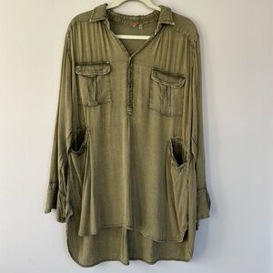 Free People Sylas Tunic Olive Green Size Medium